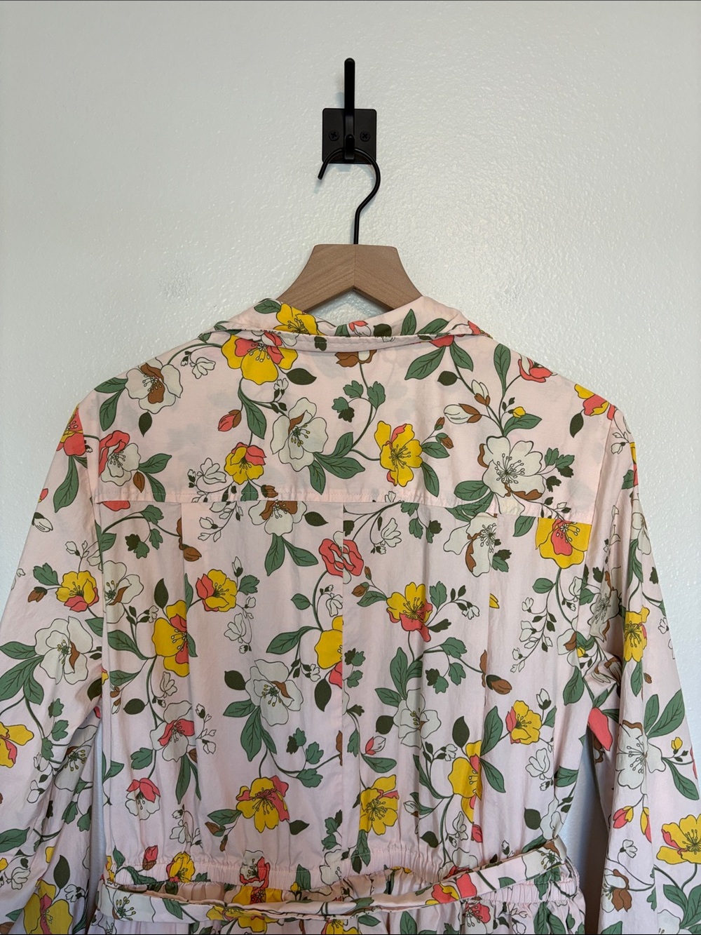 Lane Bryant Cottage Floral Belted Button-Up Shirt Dress Boho Pink 18 - Picture 6 of 8
